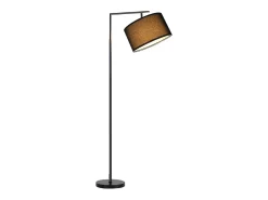 NETTLIFE Lámpara de pie de salón negra: tela de diseño moderno Casquillo E27 máx. 40W con interruptor de pie Lámpara de cama de 166 cm sin bombilla.