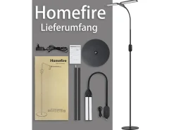 Outlet NETTLIFE Lámpara de pie LED regulable - negra para salón 158 cm Lámpara de pie táctil moderna 9 W con temporizador y función de memoria Negro