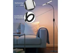 Outlet NETTLIFE Lámpara de pie LED regulable - negra para salón 158 cm Lámpara de pie táctil moderna 9 W con temporizador y función de memoria Negro