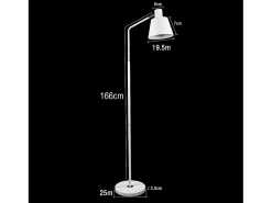 New NETTLIFE Lámpara de Pie para Salón, Lámpara de Pie Vintage - 166cm, Diseño Retro, Lámpara de Pie de Metal con Casquillo E27, Máximo 40W Blanco