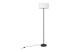 NETTLIFE Lámpara de pie vintage, lámpara de pie para salón, lámpara de pie, lámpara de pie con pantalla de papel blanco, lámpara de pie para salón, lámpara G9