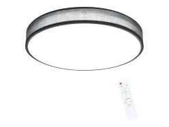 Outlet NETTLIFE Lámpara de Techo LED 38W Redonda Moderna Regulable con Control Remoto Lámpara de Dormitorio con Pantalla de Tela Lámpara de para Gris
