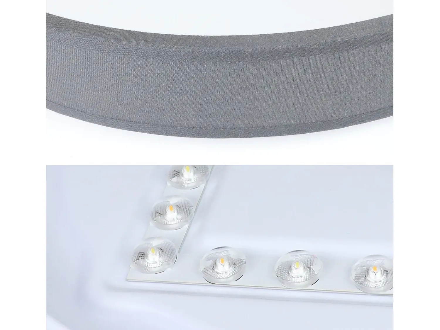 Outlet NETTLIFE Lámpara de Techo LED 38W Redonda Moderna Regulable con Control Remoto Lámpara de Dormitorio con Pantalla de Tela Lámpara de para Gris