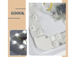 Outlet NETTLIFE Lámpara de Techo LED 12W, 6000K, 25cm Neutro Cielo Estrellado Iluminación de Techo Lámpara de Redonda para Dormitorio Infantil Blanco