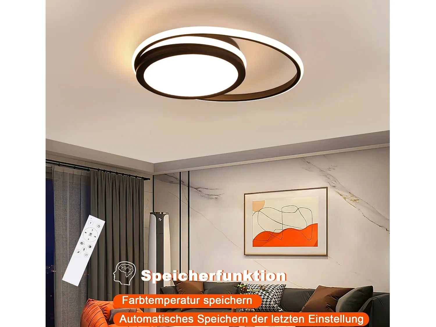 Clearance NETTLIFE Lámpara de Techo LED para - Lámpara Negra Regulable Lámpara Redonda Moderna de 56 W con Diseño de Cielo Estrellado, Estudio, Negro