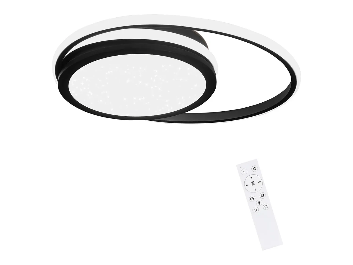 Clearance NETTLIFE Lámpara de Techo LED para - Lámpara Negra Regulable Lámpara Redonda Moderna de 56 W con Diseño de Cielo Estrellado, Estudio, Negro