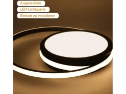 Clearance NETTLIFE Lámpara de Techo LED para - Lámpara Negra Regulable Lámpara Redonda Moderna de 56 W con Diseño de Cielo Estrellado, Estudio, Negro