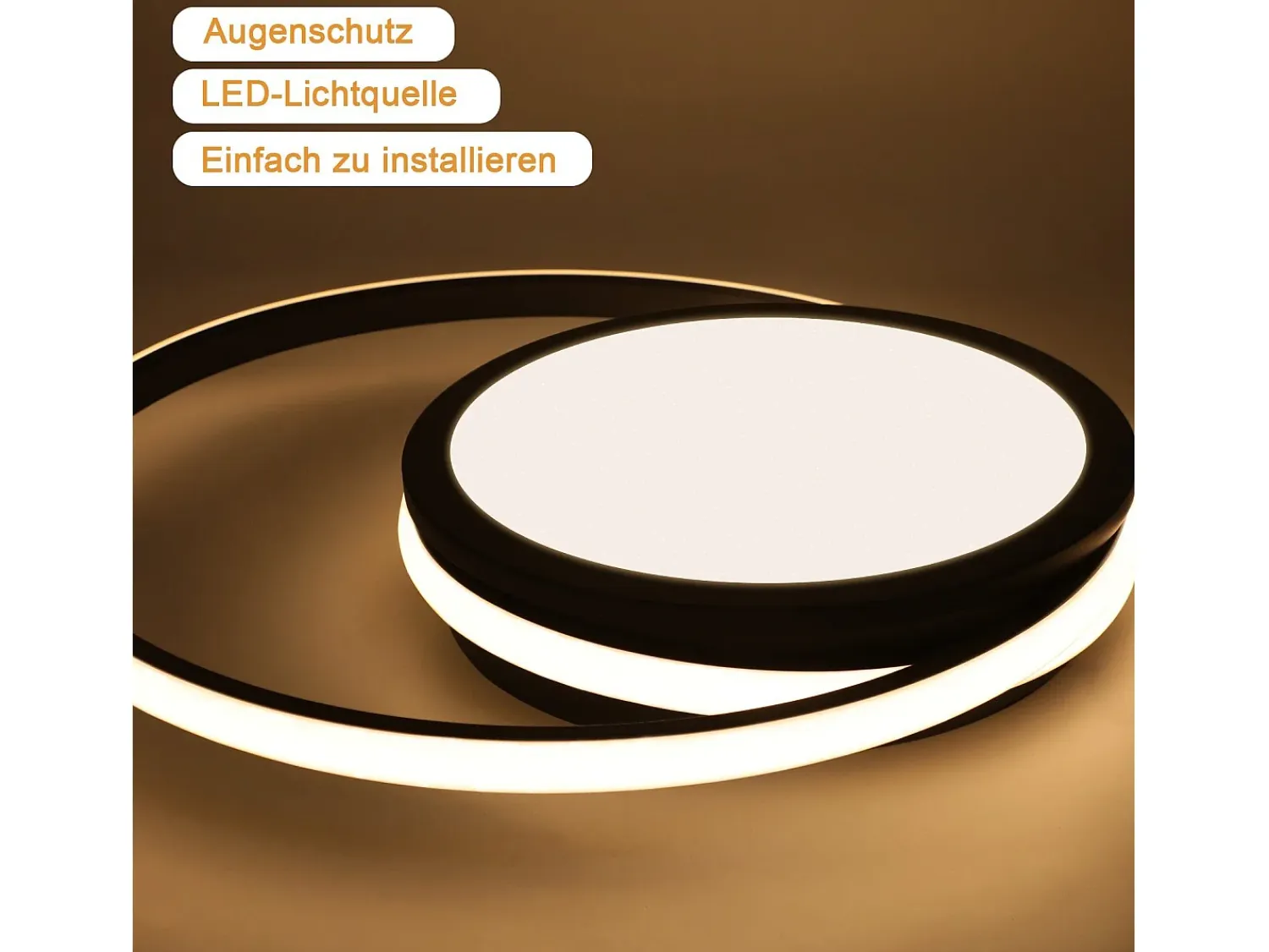 Clearance NETTLIFE Lámpara de Techo LED para - Lámpara Negra Regulable Lámpara Redonda Moderna de 56 W con Diseño de Cielo Estrellado, Estudio, Negro