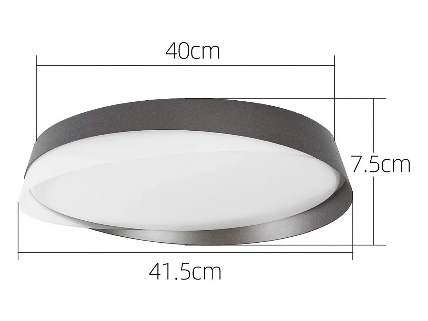 Best NETTLIFE Lámpara de Techo LED 36W, 3000K-6000K, 41,5*41,5*7,5 cm Regulable con Control Remoto Dormitorio Redondo Moderno para Cocina Negro