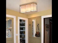 Best NETTLIFE Lámpara de techo para salón, de madera, 3 bombillas E14, estilo vintage con toques retro industrial. Negro