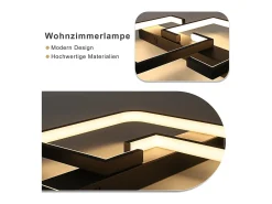 Online NETTLIFE Lámpara de Techo LED 45W Metal 60CM Salón Regulable con Mando a Distancia Diseño Moderno para Dormitorio Comedor Estudio Cocina Negro