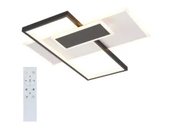 Outlet NETTLIFE Lámpara de techo LED Lámpara de techo para sala de estar Regulable 62W con 2 focos de techo Negro con control remoto Acrílico moderno Blanco