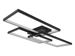 Clearance NETTLIFE Lámpara de Techo LED Metal 72W 80CM Lámpara de Salón Moderna Regulable con Control Remoto Diseño Rectangular para Cocinas Negro