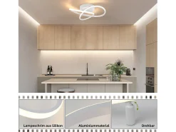 Clearance NETTLIFE Lámpara de Techo LED Blanca Regulable 40 CM Moderna con Control Remoto Lámpara de Diseño Geométrico 33 W para Dormitorio Estudio Blanco
