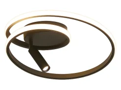 NETTLIFE Plafón^Lámpara de techo LED regulable: 40 cm, diseño moderno, 37 W, para dormitorio, salón, con foco, color Negro