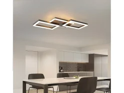 Sale NETTLIFE Lámpara de techo LED , 48 W, regulable, lámpara de ,lámpara de diseño moderno, color , con mando a distancia, lámpara de para dormitorio Negro