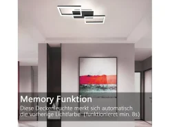 Sale NETTLIFE Lámpara de techo LED , 48 W, regulable, lámpara de ,lámpara de diseño moderno, color , con mando a distancia, lámpara de para dormitorio Negro