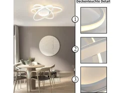 Outlet NETTLIFE Lámpara de Techo LED de Diseño Moderno con Control Remoto 77W Regulable Lámpara de para Sala de Estar para Dormitorio Pasillo Oficina Blanco