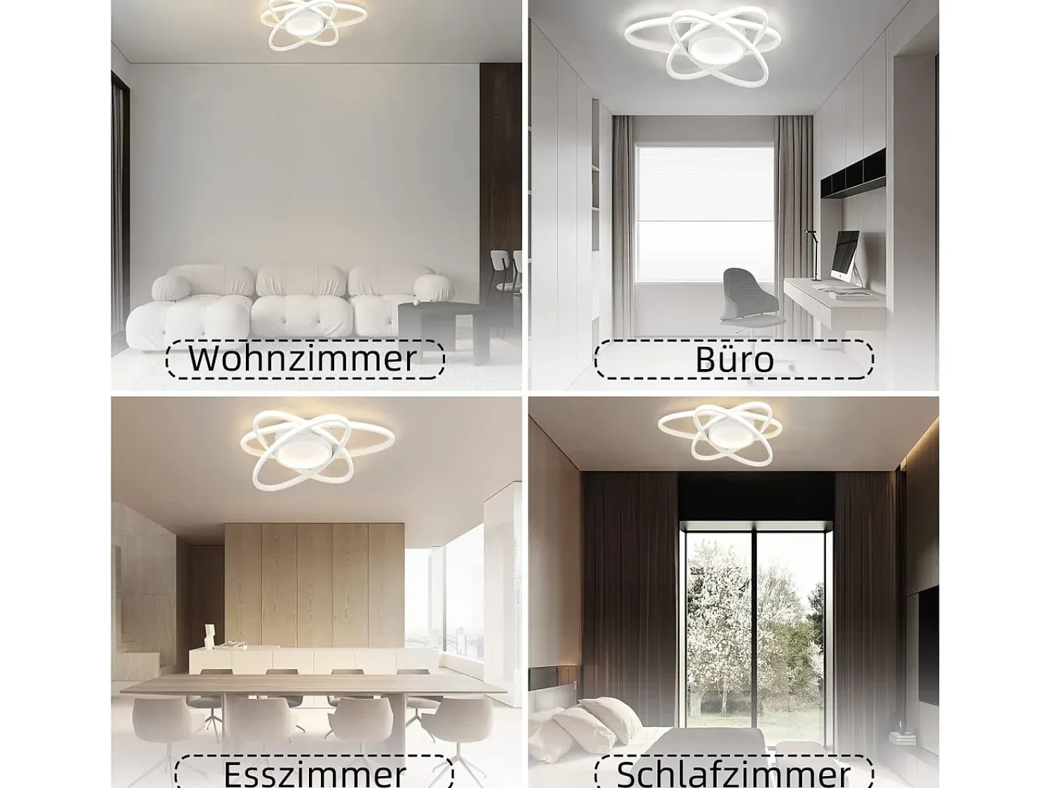 Outlet NETTLIFE Lámpara de Techo LED de Diseño Moderno con Control Remoto 77W Regulable Lámpara de para Sala de Estar para Dormitorio Pasillo Oficina Blanco