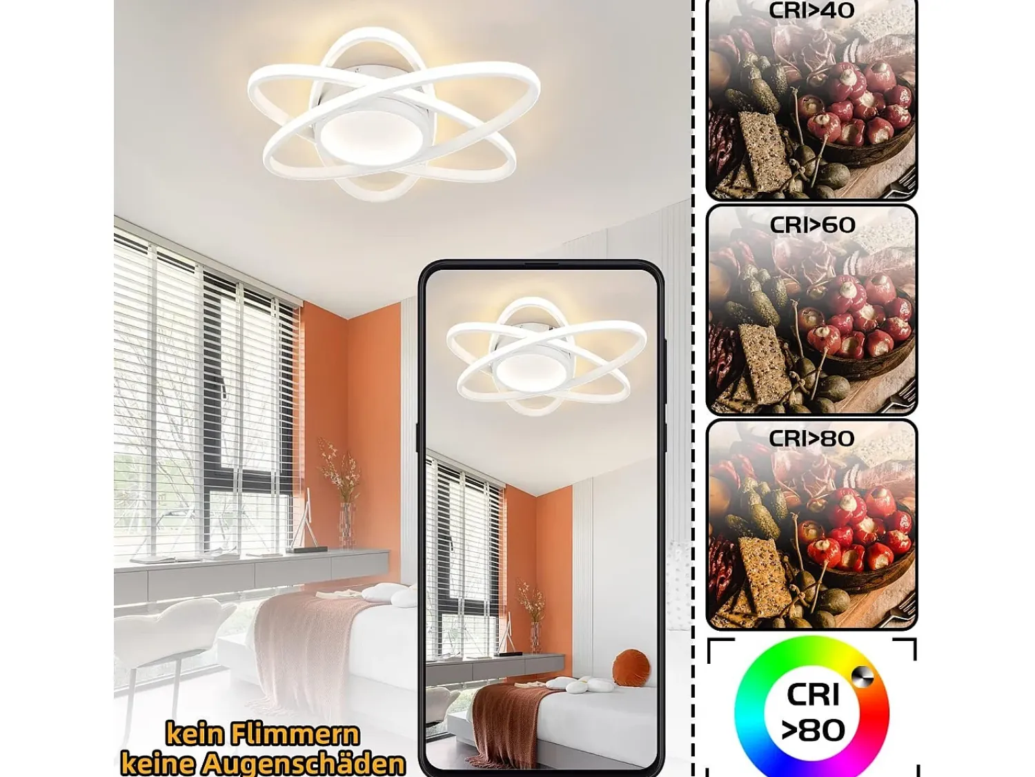 Outlet NETTLIFE Lámpara de Techo LED de Diseño Moderno con Control Remoto 77W Regulable Lámpara de para Sala de Estar para Dormitorio Pasillo Oficina Blanco