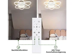 Outlet NETTLIFE Lámpara de Techo LED de Diseño Moderno con Control Remoto 77W Regulable Lámpara de para Sala de Estar para Dormitorio Pasillo Oficina Blanco