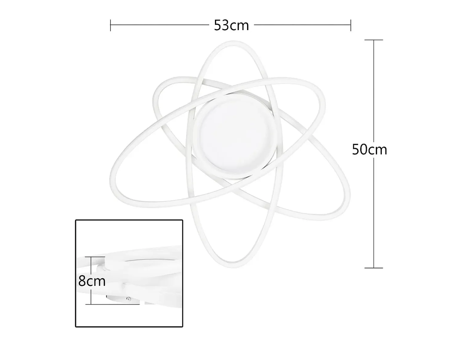 Outlet NETTLIFE Lámpara de Techo LED de Diseño Moderno con Control Remoto 77W Regulable Lámpara de para Sala de Estar para Dormitorio Pasillo Oficina Blanco