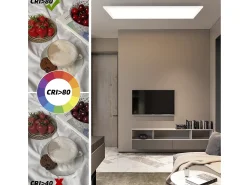 Clearance NETTLIFE Lámpara de Techo LED, 80 x 30 cm, 39W, 3000K Regulable, Plana, Lámpara con Control Remoto, Panel, , Lámpara de Escritorio para Cocina Blanco