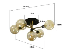 Sale NETTLIFE Lámpara de Techo LED Sala de Estar Dormitorio con 5 Bombillas G9 Bolas de Vidrio Luz de Sala de Estar Dormitorio Lámpara de araña Interior Negro