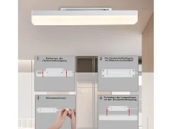 Clearance NETTLIFE Lámpara de techo LED para, larga, 40 cm, luz diurna, 18 W, luz de techo blanca neutra, para sótano, pasillo, oficina, garaje, dormitorio Blanco