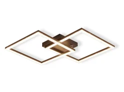 NETTLIFE Plafón^Lámpara de Techo LED Sala de Estar 3000K Blanco Cálido Lámpara de Dormitorio de Cristal Moderna 24W para Cocina Dormitorio Pasillo Negro