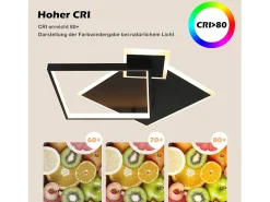 Outlet NETTLIFE Lámpara de Techo LED Negra Regulable 50W Lámpara de Salón de Diseño Moderno con Control Remoto de Metal para Comedor Cocina Dormitorio Negro