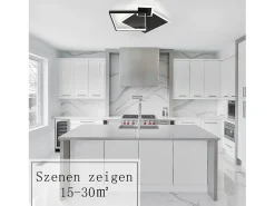 Outlet NETTLIFE Lámpara de Techo LED Negra Regulable 50W Lámpara de Salón de Diseño Moderno con Control Remoto de Metal para Comedor Cocina Dormitorio Negro