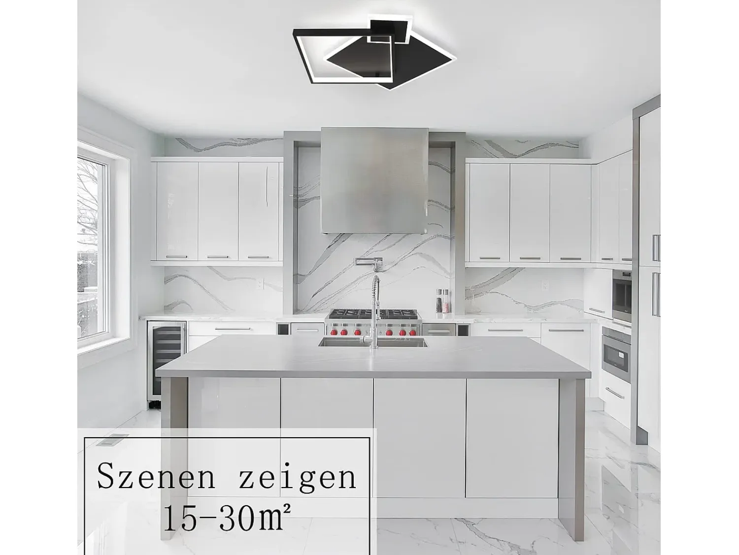Outlet NETTLIFE Lámpara de Techo LED Negra Regulable 50W Lámpara de Salón de Diseño Moderno con Control Remoto de Metal para Comedor Cocina Dormitorio Negro