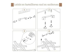 Best NETTLIFE , lámpara de techo LED negra de 24W, 3000K, luz blanca cálida, diseño moderno. Negro