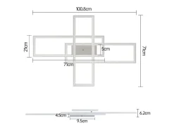 NETTLIFE, Lámpara de techo LED para salón, RGB, cambio de color, regulable en intensidad con control remoto, para habitación, lámpara moderna de 50W.