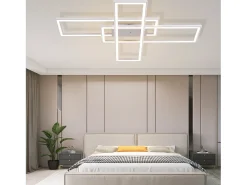 NETTLIFE, Lámpara de techo LED para salón, RGB, cambio de color, regulable en intensidad con control remoto, para habitación, lámpara moderna de 50W.