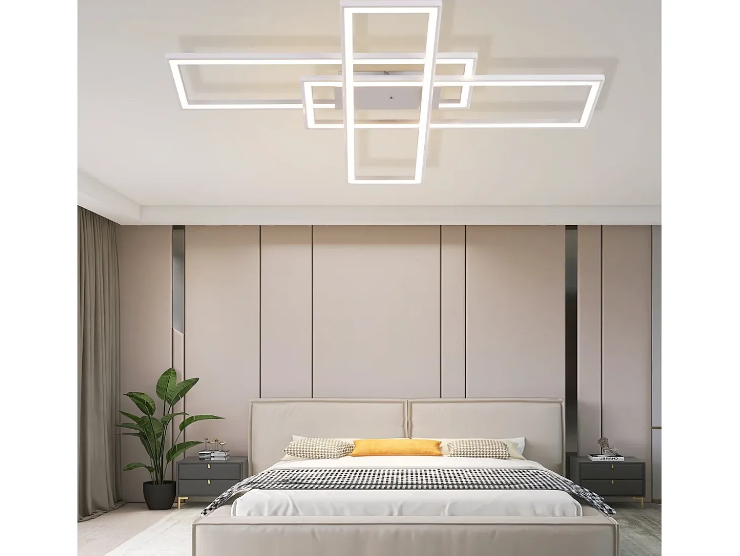 NETTLIFE, Lámpara de techo LED para salón, RGB, cambio de color, regulable en intensidad con control remoto, para habitación, lámpara moderna de 50W.
