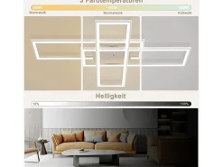 NETTLIFE, Lámpara de techo LED para salón, RGB, cambio de color, regulable en intensidad con control remoto, para habitación, lámpara moderna de 50W.