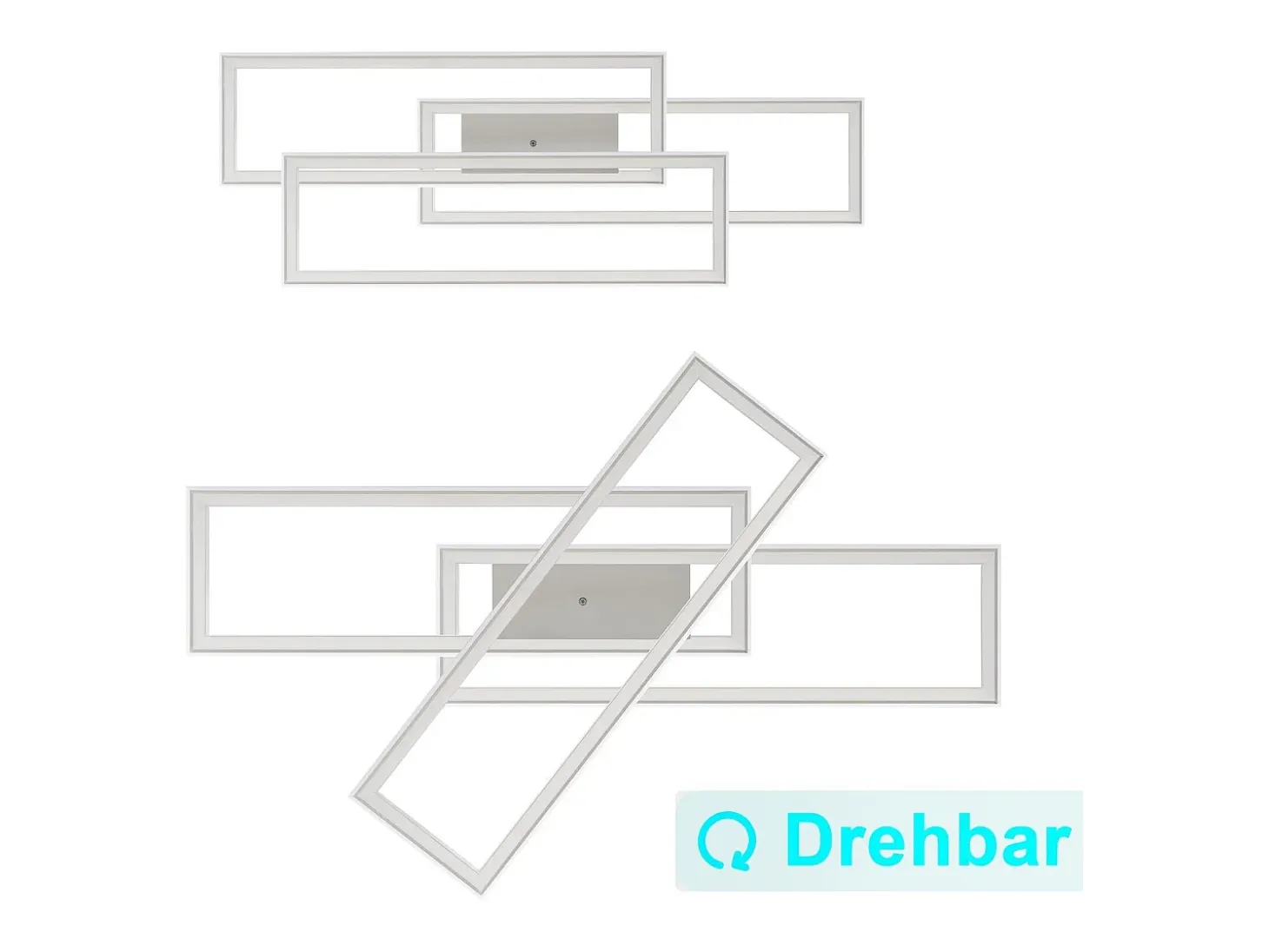 NETTLIFE, Lámpara de techo LED para salón, RGB, cambio de color, regulable en intensidad con control remoto, para habitación, lámpara moderna de 50W.