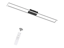 NETTLIFE Plafón^Lámpara de techo para habitación LED de 40W regulable con control remoto, lámpara para salón moderna de 108 cm de largo, color . Negro