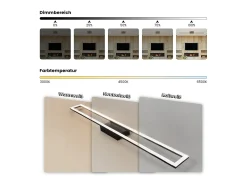 NETTLIFE Plafón^Lámpara de techo para habitación LED de 40W regulable con control remoto, lámpara para salón moderna de 108 cm de largo, color . Negro