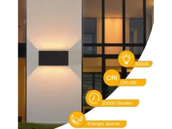 Outlet NETTLIFE Lámpara LED mural Negra IP65, Luz Blanca Cálida Ajustable G9, Para Interior y Exterior, Salón Negro