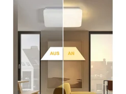 NETTLIFE Plafón^Lámpara techo LED 15W, Dormitorio cielo estrellado 21cm, Blanca cálida, Estrella cuadrada, Decoración cocina, Niños, Oficina Blanco