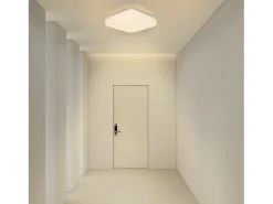 NETTLIFE Plafón^Lámpara techo LED 15W, Dormitorio cielo estrellado 21cm, Blanca cálida, Estrella cuadrada, Decoración cocina, Niños, Oficina Blanco