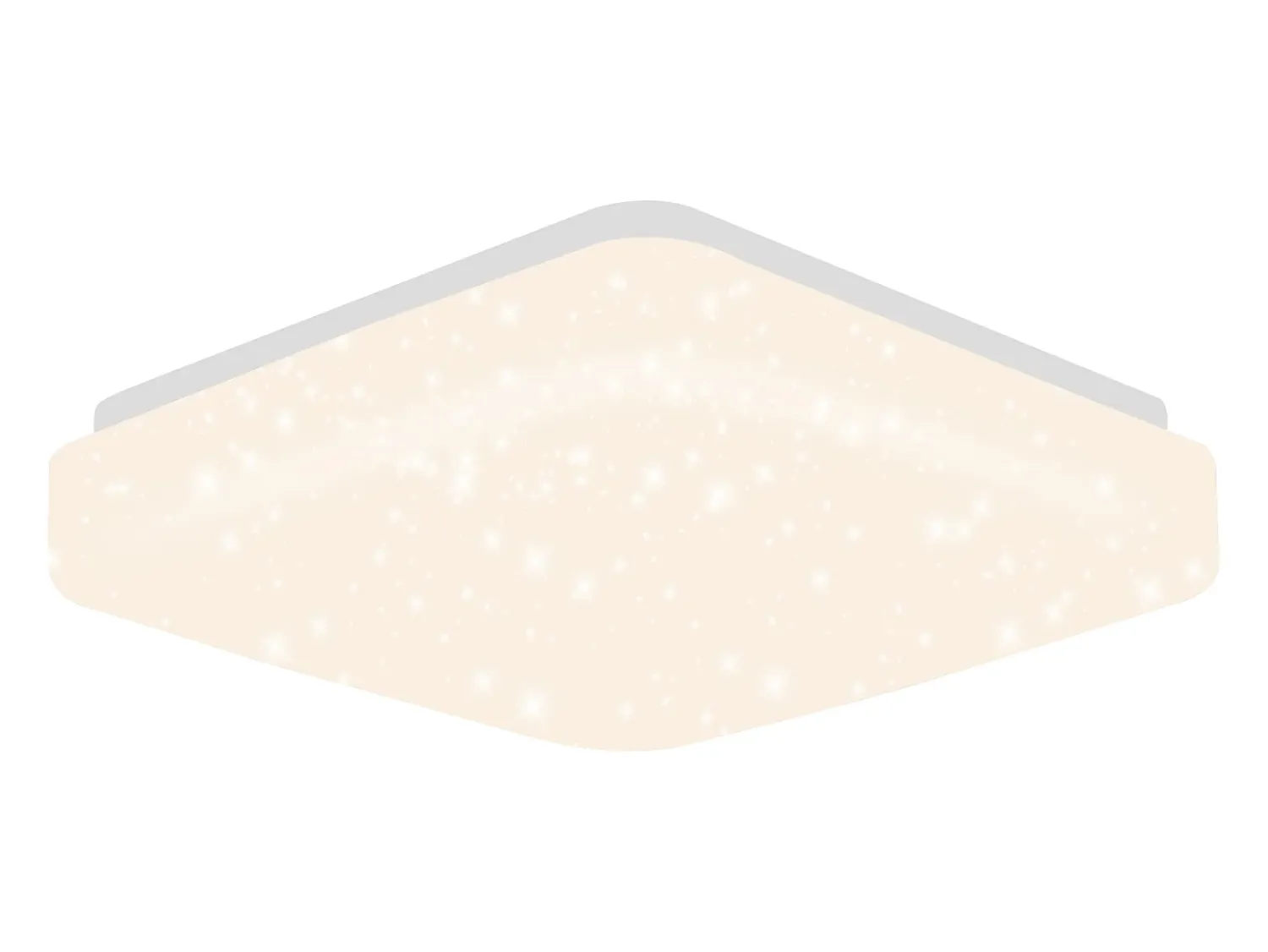 NETTLIFE Plafón^Lámpara techo LED 15W, Dormitorio cielo estrellado 21cm, Blanca cálida, Estrella cuadrada, Decoración cocina, Niños, Oficina Blanco