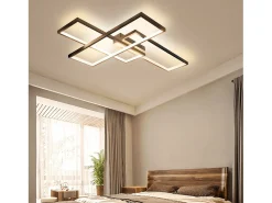 Online NETTLIFE Lámpara techo LED, Iluminación moderna 3 cuadrados, 67x47x10cm, Metal 35W, Pared, , 3000K Negro