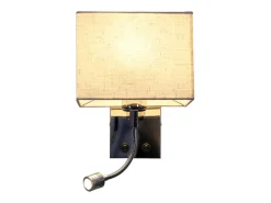Outlet NETTLIFE lote de 1 lámparas murales LED para interiores, habitación, aplique, salón, lámpara de cama, cama de tela con brazo de lectura flexible E27. Plateado