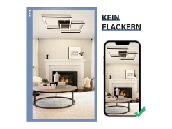 Online NETTLIFE luces de techo para salón, LED blanco cálido , 3000K, diseño moderno angular, 24W. Negro