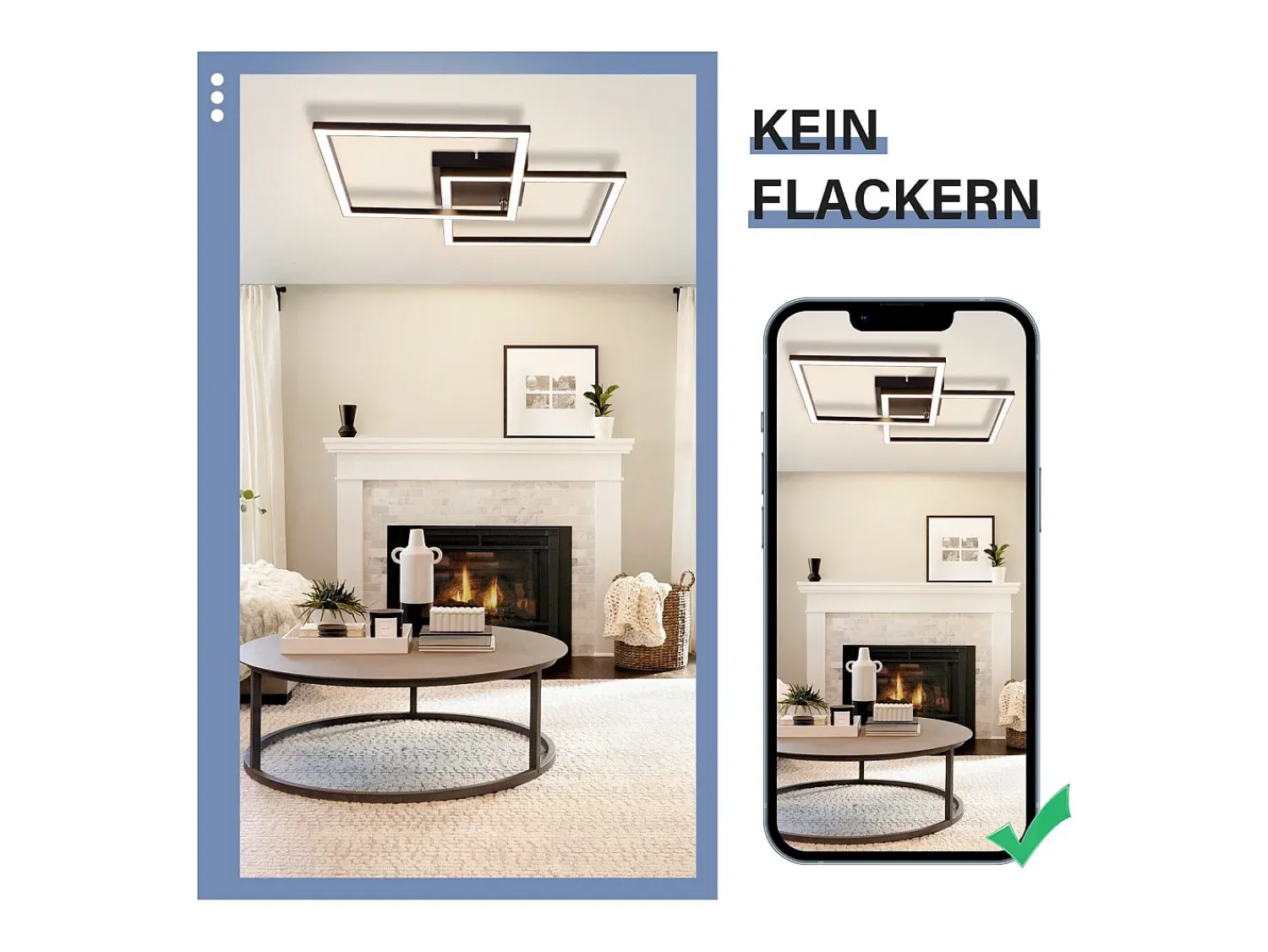 Online NETTLIFE luces de techo para salón, LED blanco cálido , 3000K, diseño moderno angular, 24W. Negro
