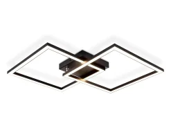 Online NETTLIFE luces de techo para salón, LED blanco cálido , 3000K, diseño moderno angular, 24W. Negro